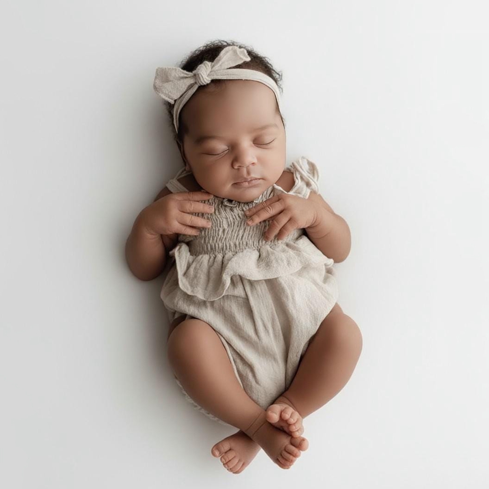 Baby Clothing Newborn - Pasgeboren fotografie rekwisieten babymeisje geel linnen