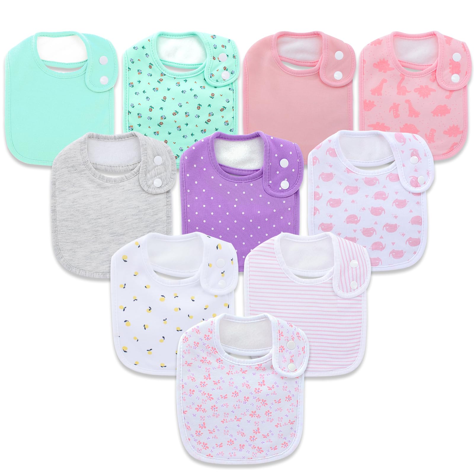 Printed Bibs Pack - Benoxine 10-pack baby-bandana-slabben van zacht, absorberend
