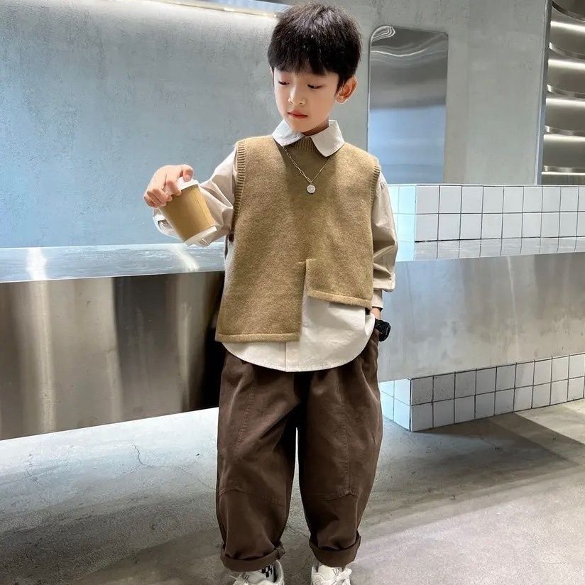 Baby Clothing Korea - 3-delige set lente-herfst jongenskleding, casual gebreide