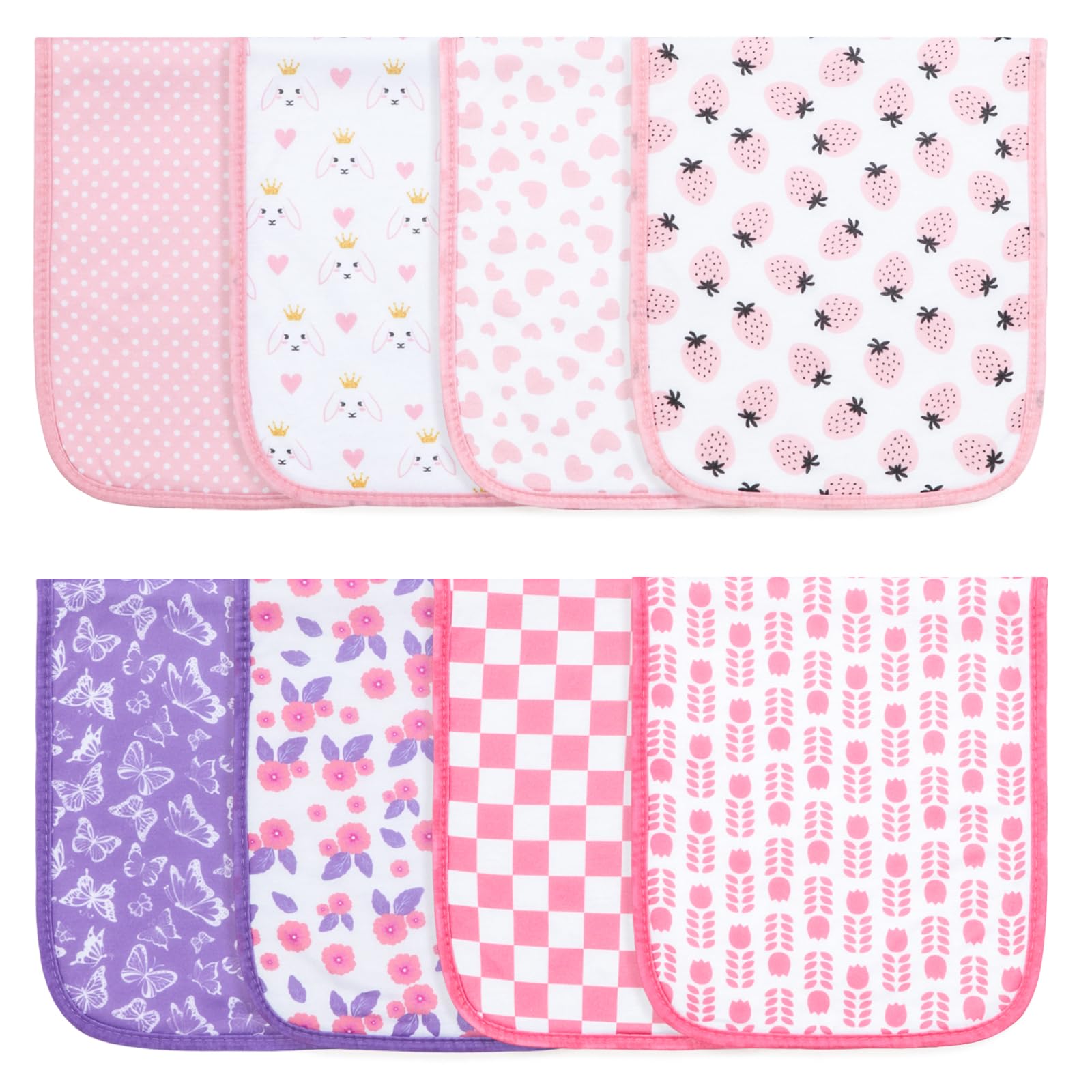 Printed Bibs Pack - Benoxine 8-pack organisch katoenen baby spuugdoekjes