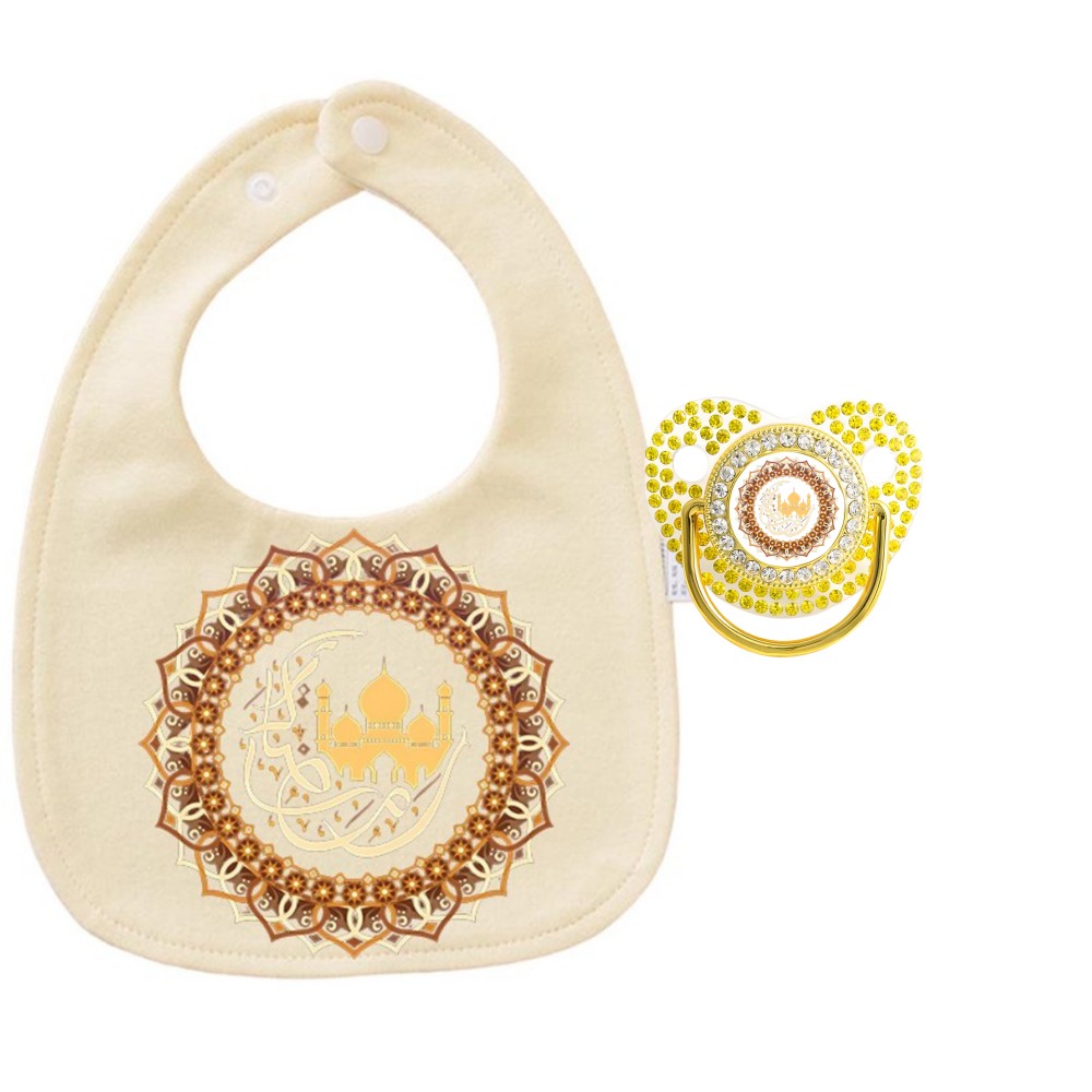 Printed Bibs Pack - Islamitisch geïnspireerde baby-slabbetjes en veilige siliconen