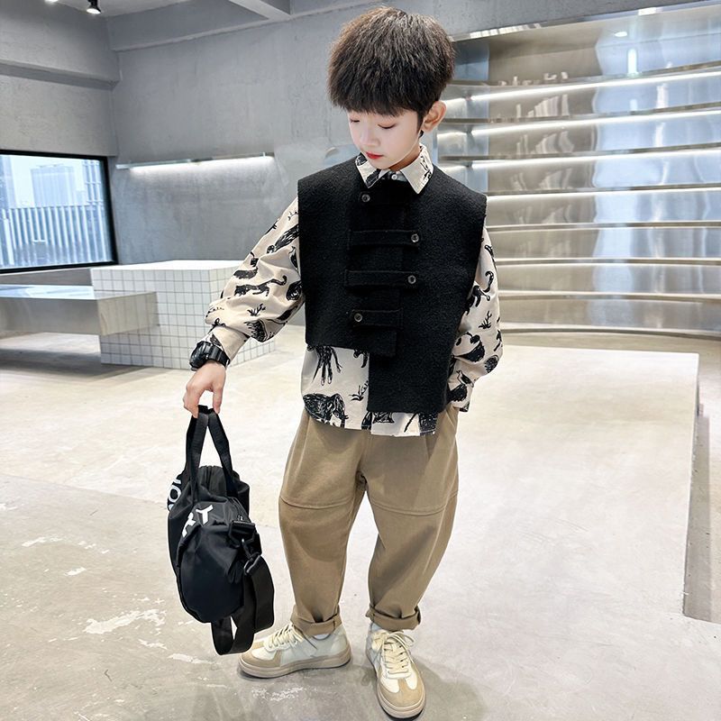 Baby Clothing Korea - 3-delige set lente-herfst jongenskleding, casual vest