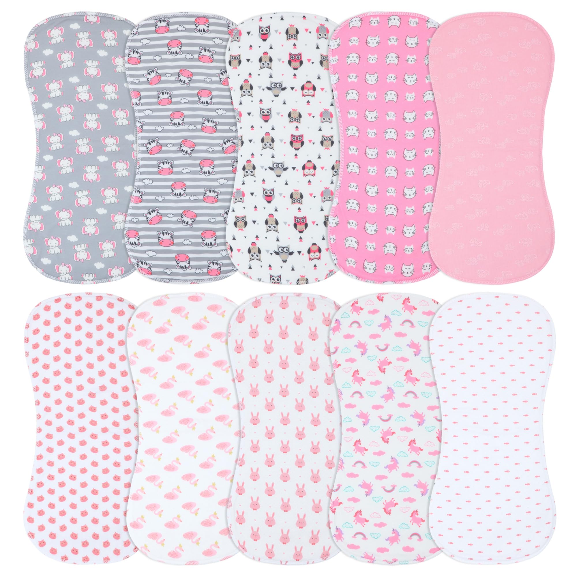 Printed Bibs Pack - Benoxine 10-pack grote baby-boerkledjes, superzachte microvezel