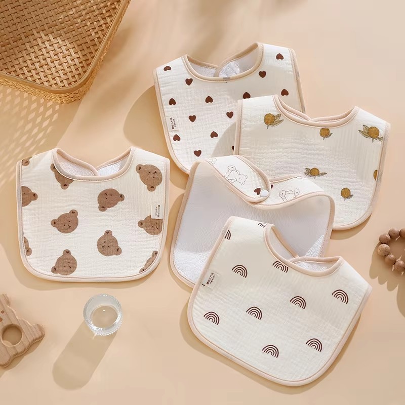 7 stks/pak Cartoon Print Slabb - Printed Bibs Pack recensie en prijs
